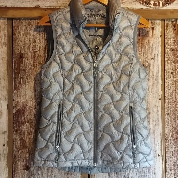 Gerry gray quilted zipper puffer vest with pockets & packable bag size XS - Picture 3 of 11